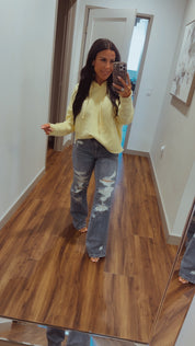 Judy Blue High Waist Destroyed Striaght Leg Jeans