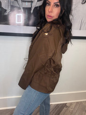 Luxe Brown and Gold Button Jacket