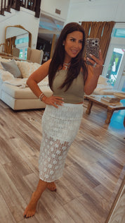Sassy White Lace Maxi Skirt