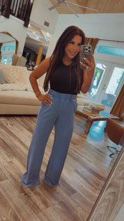 Rae Mode Aqua Splash French Terry Wide Leg Joggers