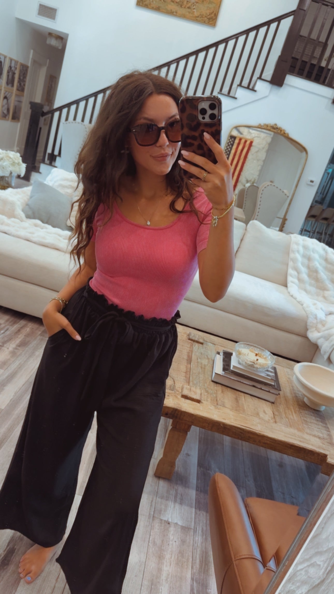 Yelete Fuchsia Reversible Short Sleeved Stonewashed Ribbed