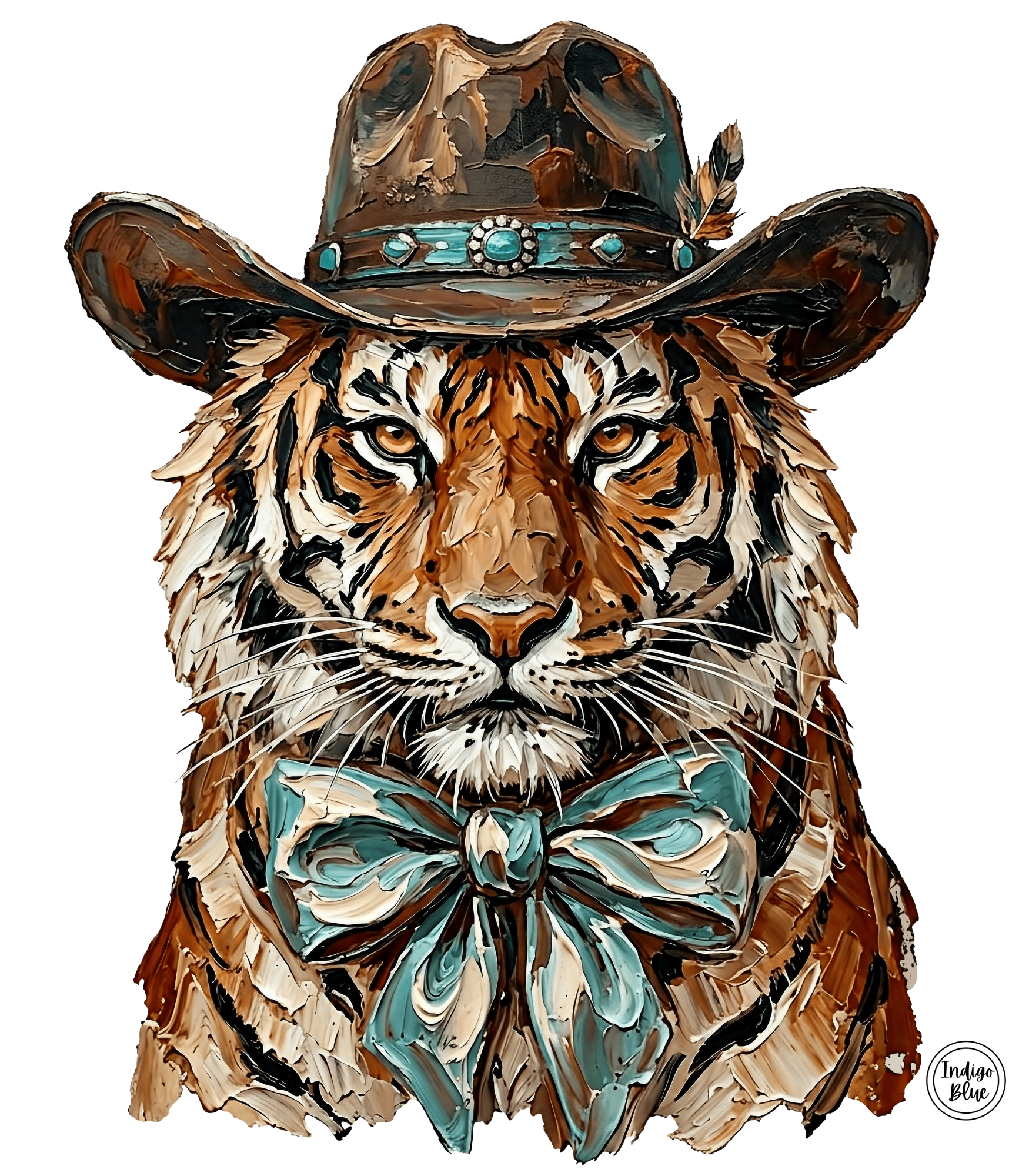 Indigo Blue Cowboy Tiger