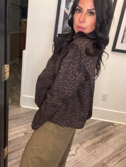 Brown Leopard Button Up Shacket