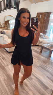 Sassy And Chic Black Bathing Suit Dress One Piece