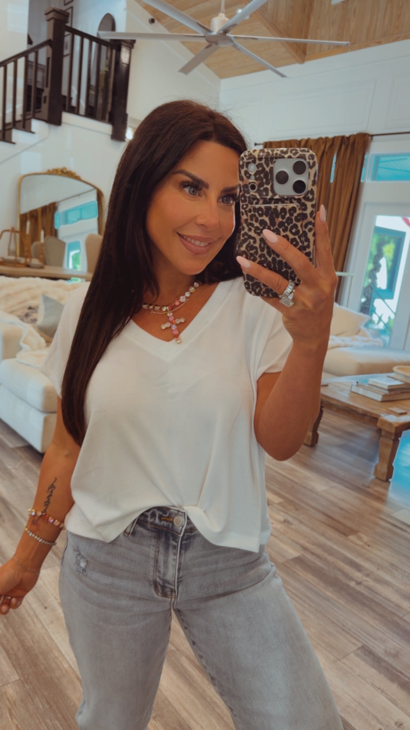 Soft White Vneck Top