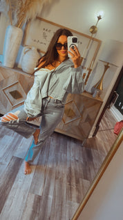 Light Denim Loose Fit Boxy Top