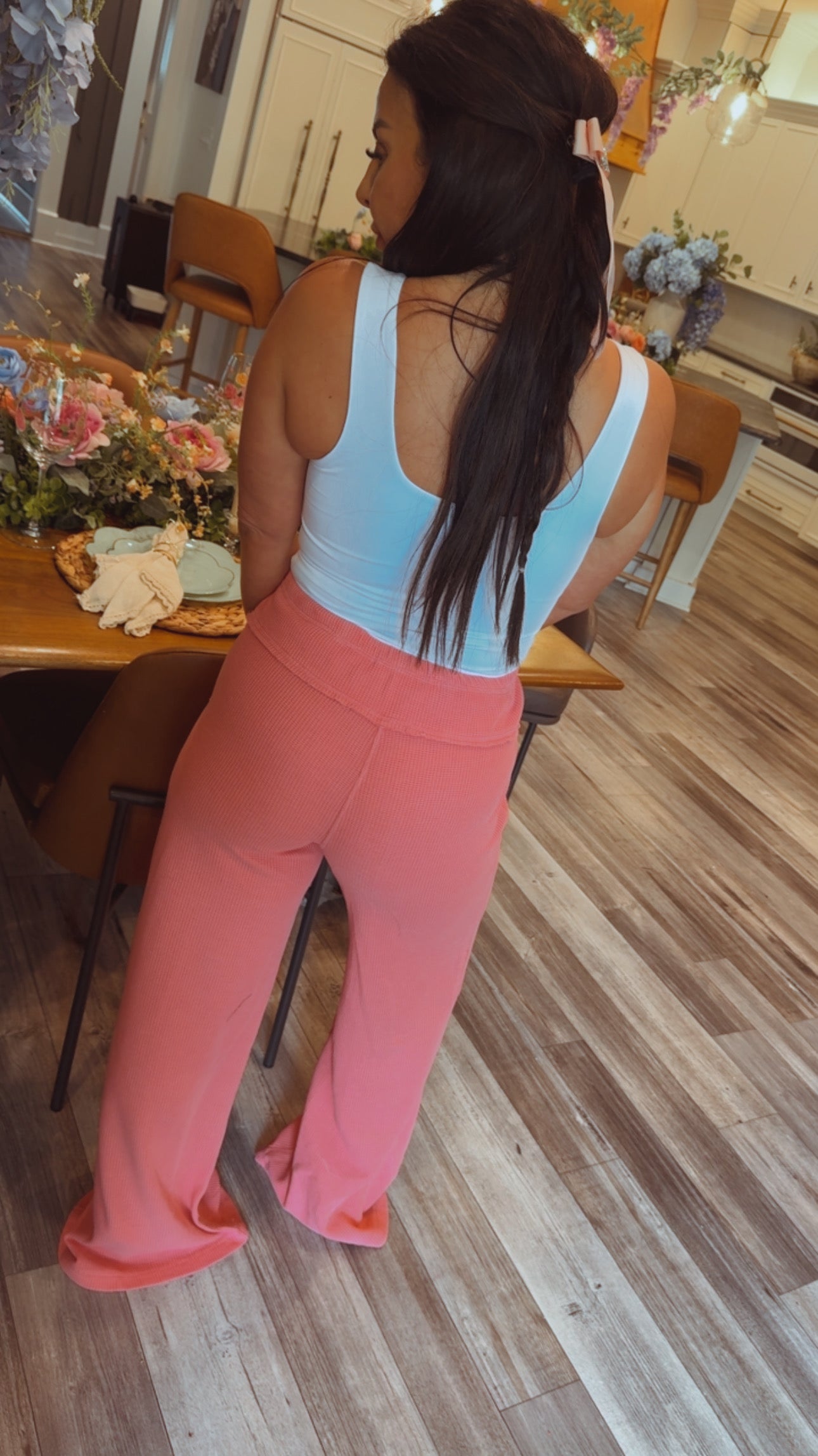 Rae Mode Butter Soft Pink Waffle Knit Joggers