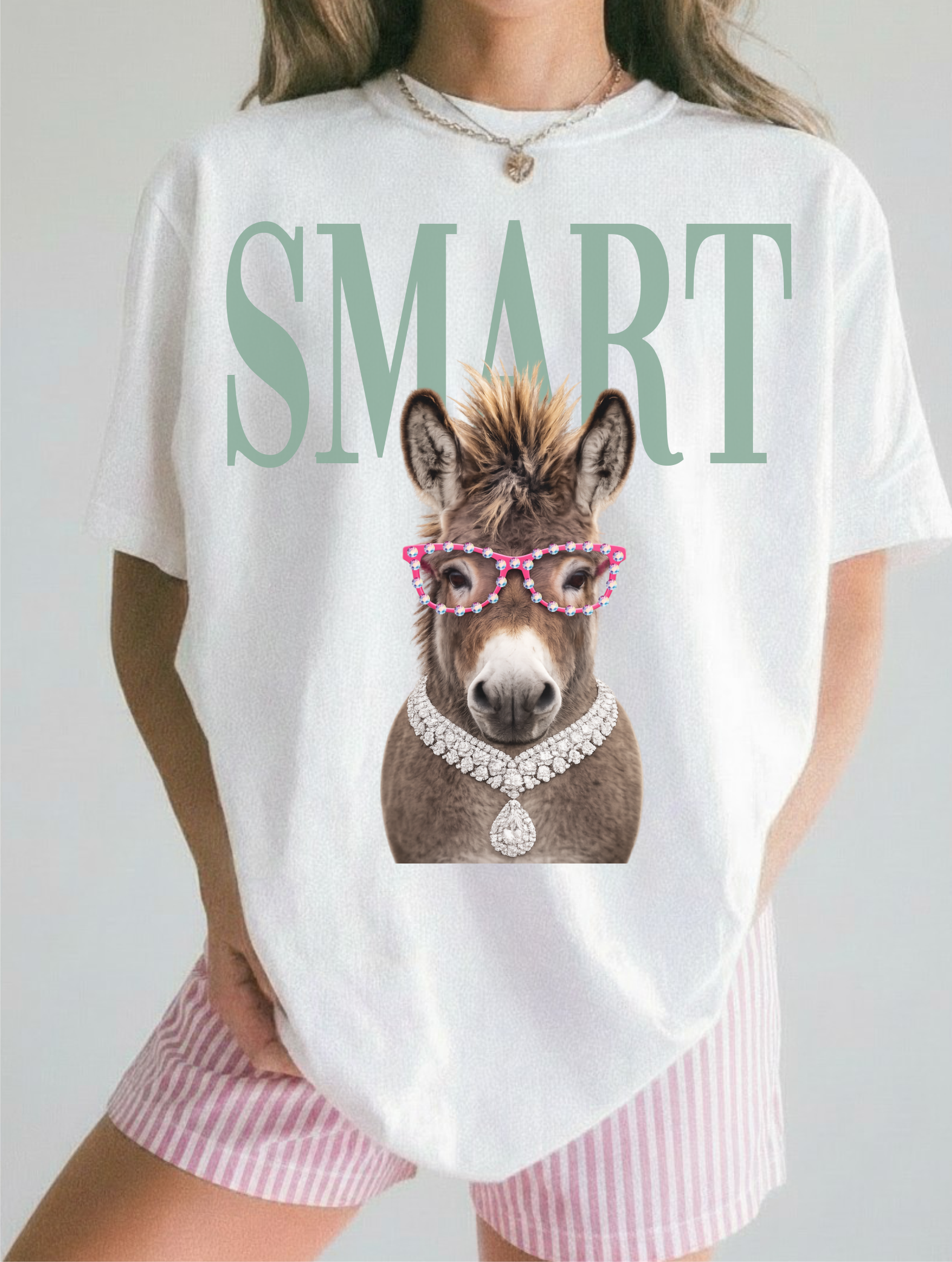 Smart A*s Crystal White Graphic Tee