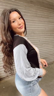 Grey Black and Snake Skin Ultra Soft Long Sleeve Top *Final Sale*