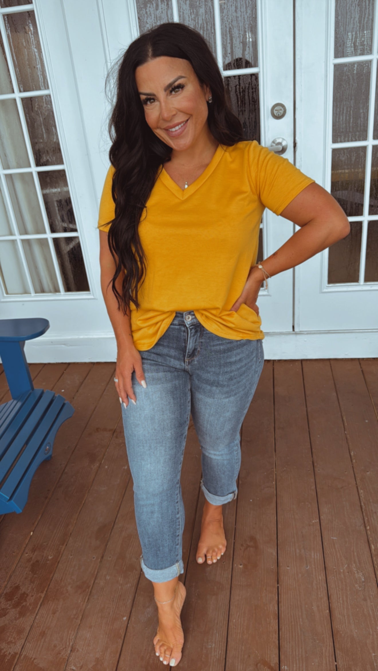 Special A Mid rise Tummy Control Slim Straight Leg Jeans