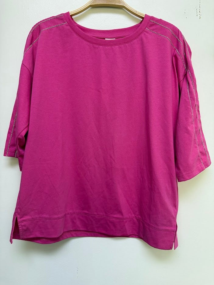 Pink Elbow Sleeve Top