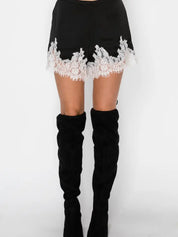 Stitch and CO Chic Black and White Lace Shorts