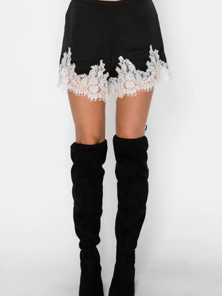 Stitch and CO Chic Black and White Lace Shorts