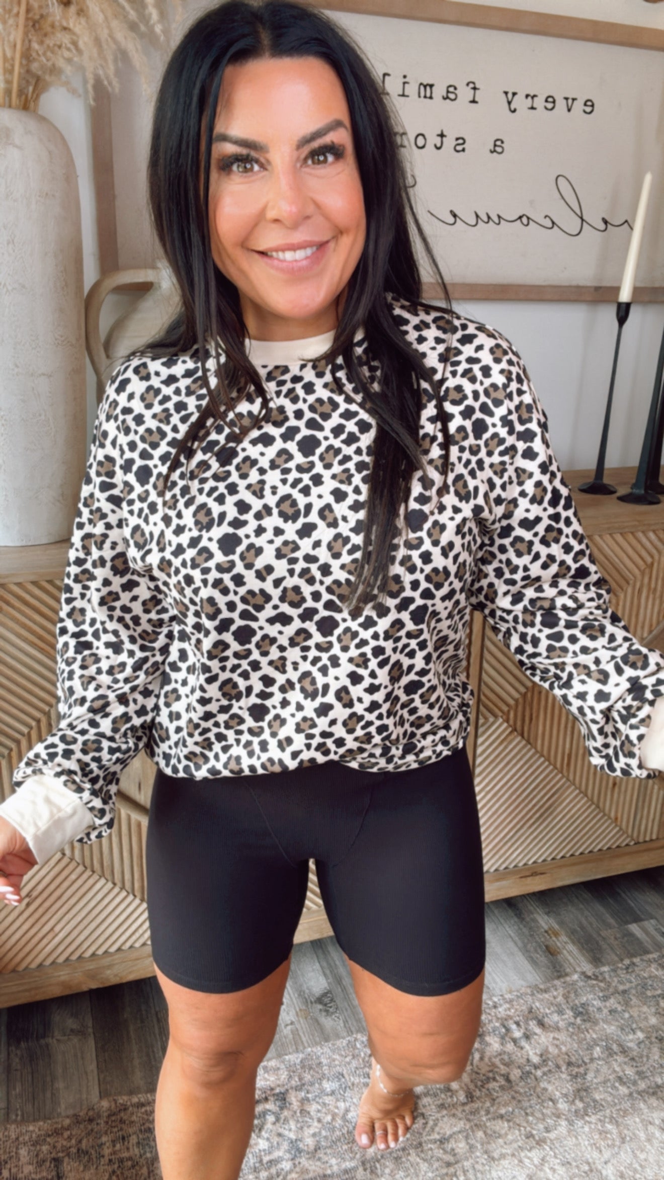 Black ribbed Biker shorts