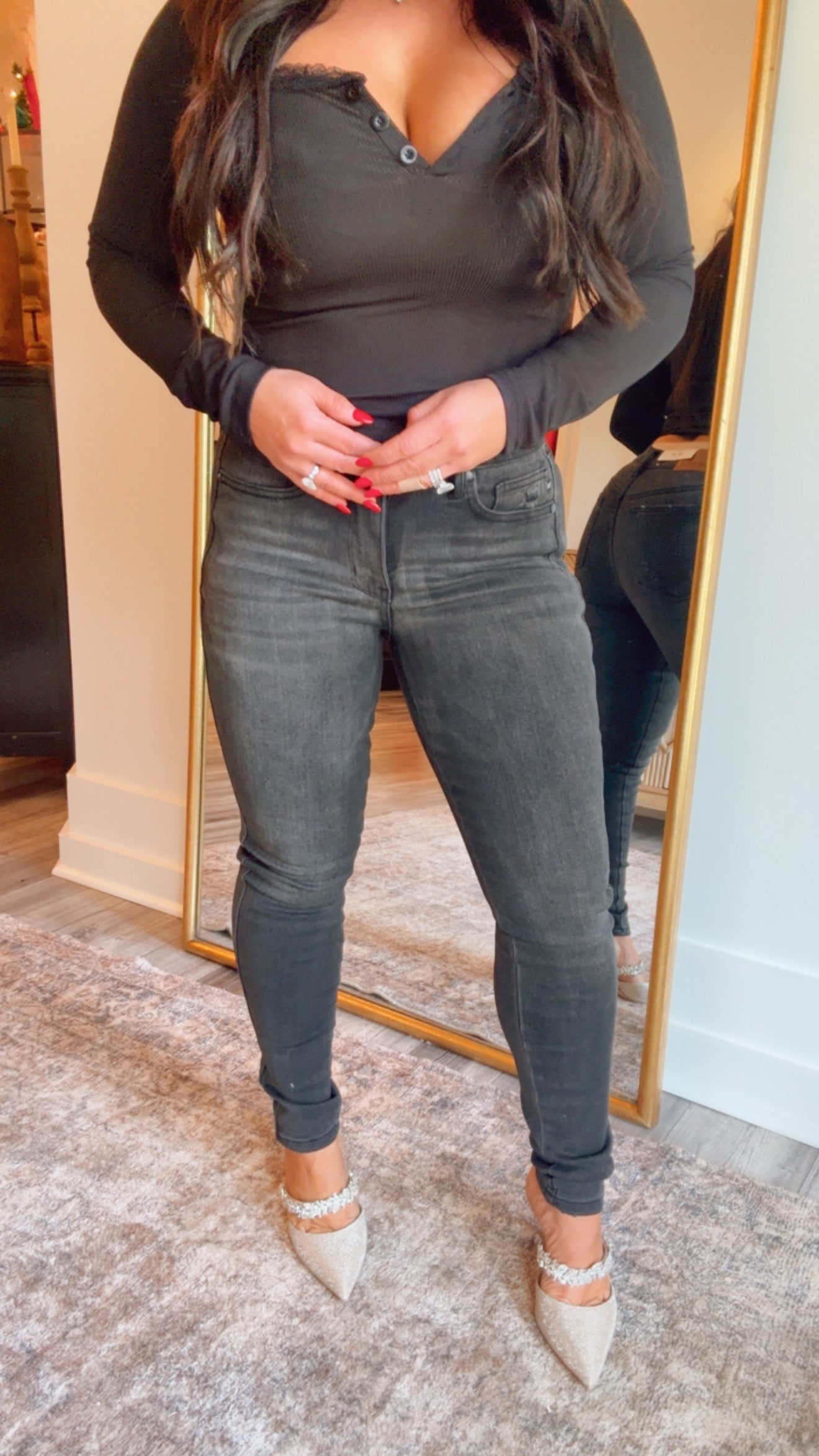 Black Tummy Control Skinny Leg Jeans