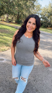 Charcoal Ribbed Everyday Tank