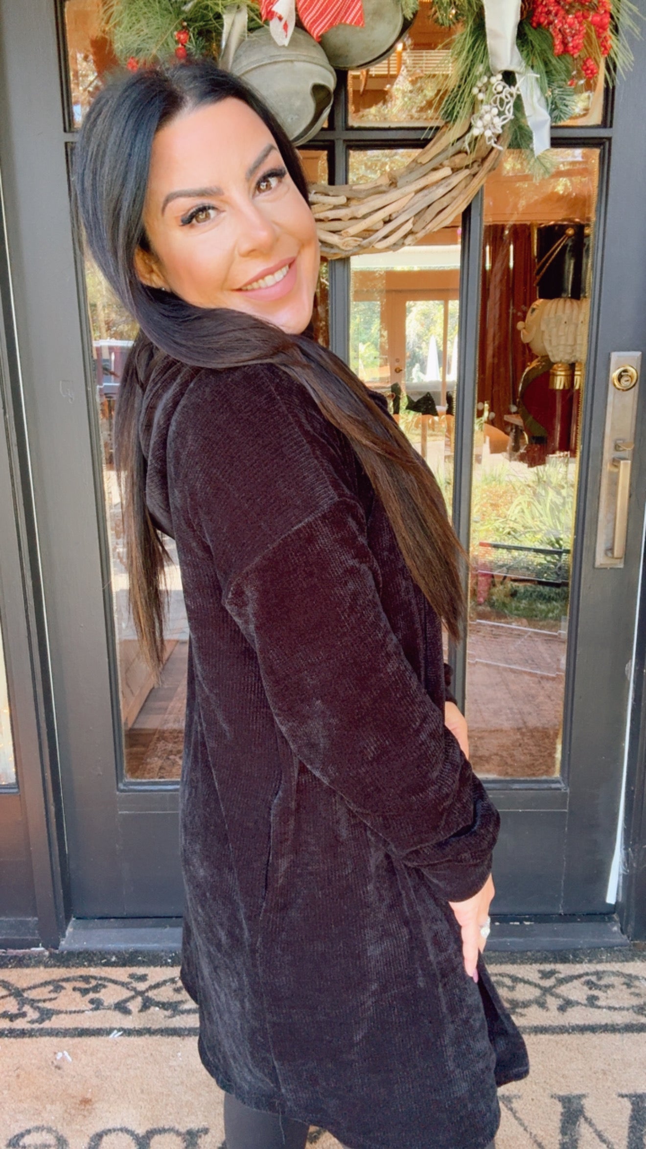 Black Ultra Soft Button Up Hoodi