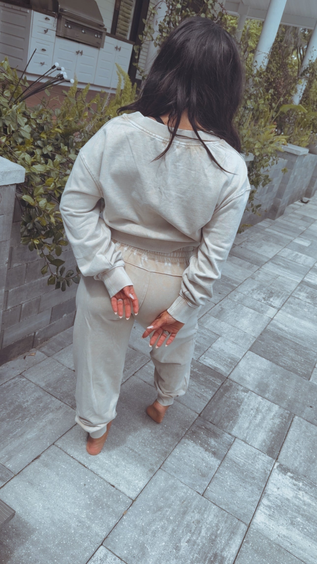 Stich and Co Luxe Beige Joggers
