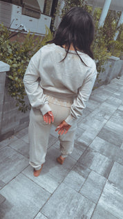 Stich and Co Luxe Beige Joggers