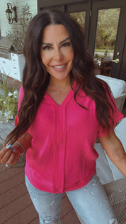 Soft Lightweight Light Pink Linen Top