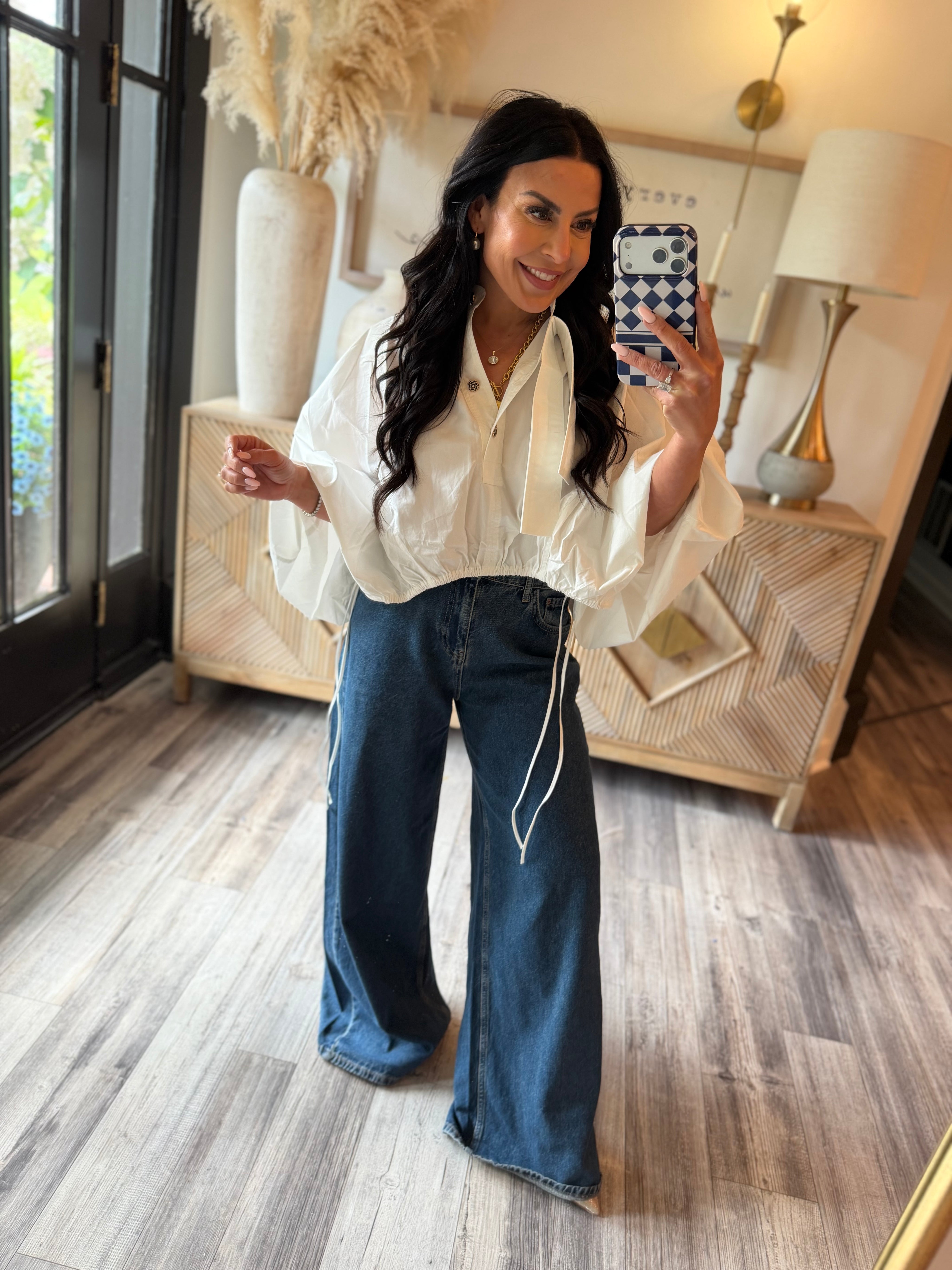Dark Denim Straight Leg Jeans