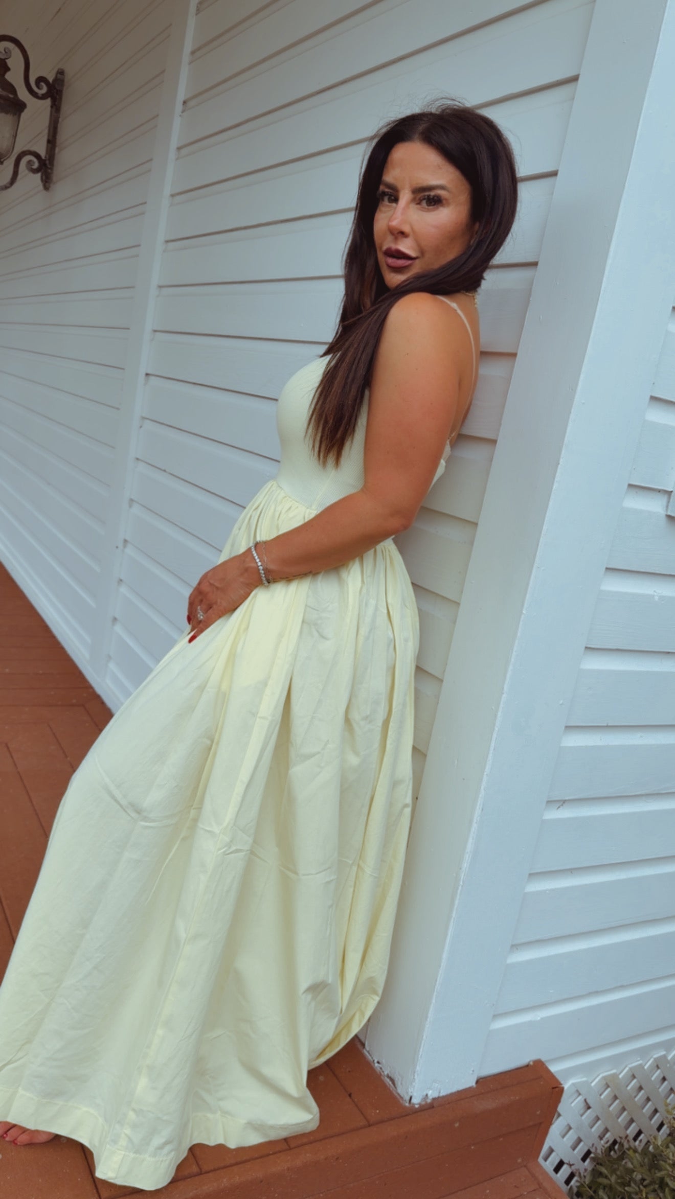 Chic Yellow  Strapless Flowy Dress