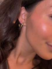 Gold Abstact Stud Earrings