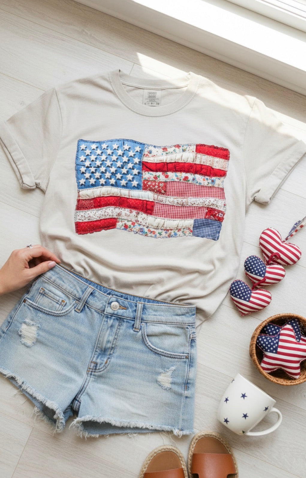 Patchwork flag Graphic Tee