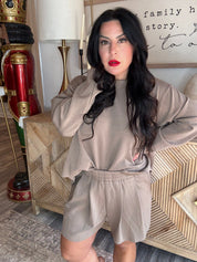 The Greii Mocha Brown Flowy Shorts