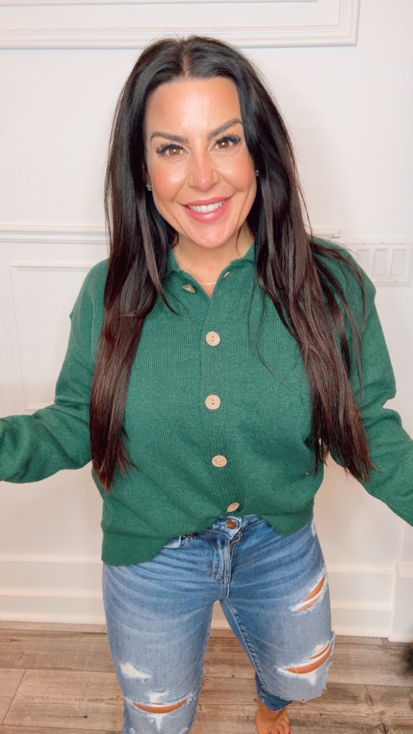 Ultra Soft Green Button Up Cardi