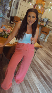 Rae Mode Butter Soft Pink Waffle Knit Joggers