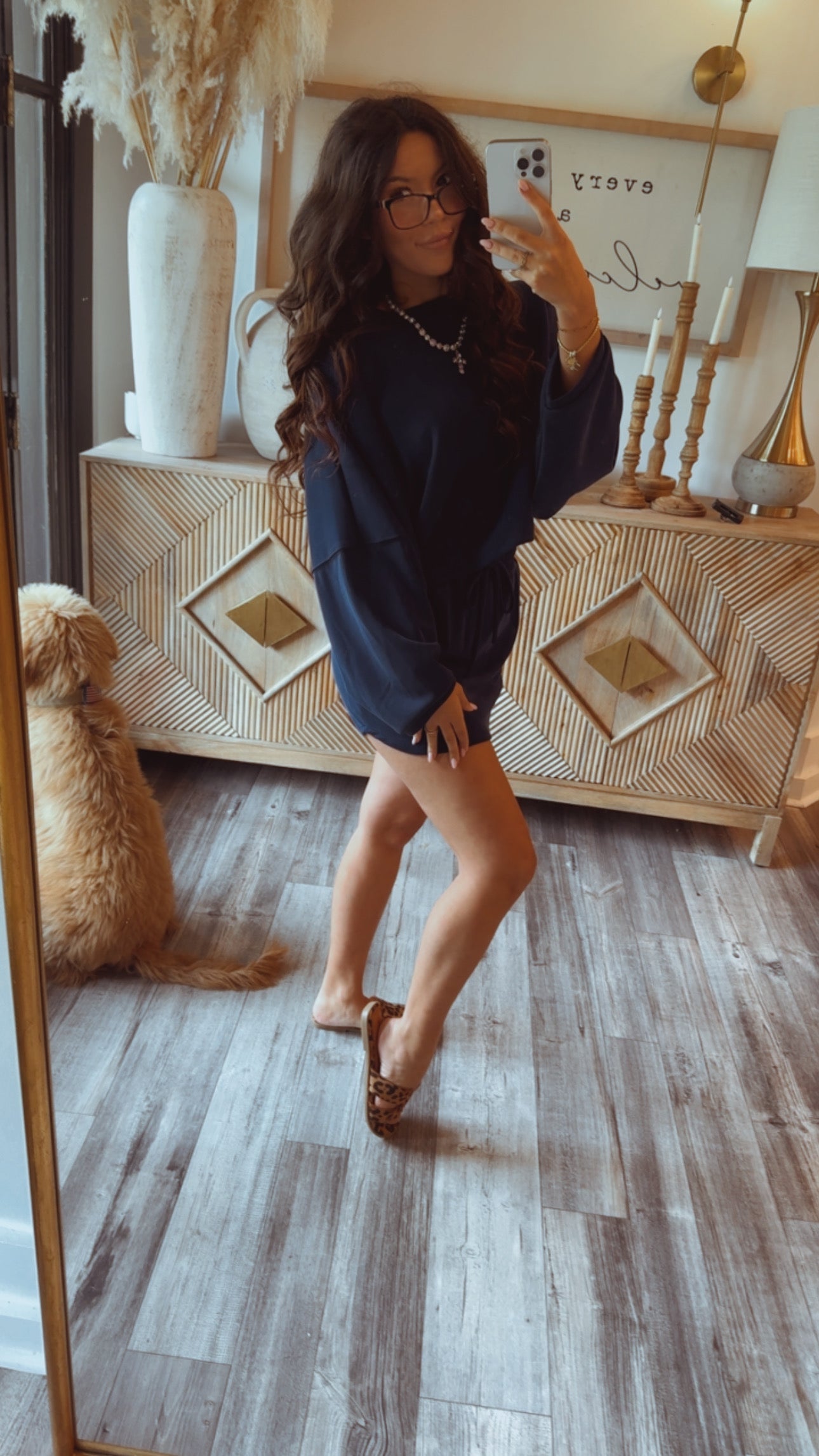 Lovely Navy Ultra Soft Flowy Skort