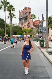 Sassy Navy and White Athletic Dress W Shorts Set