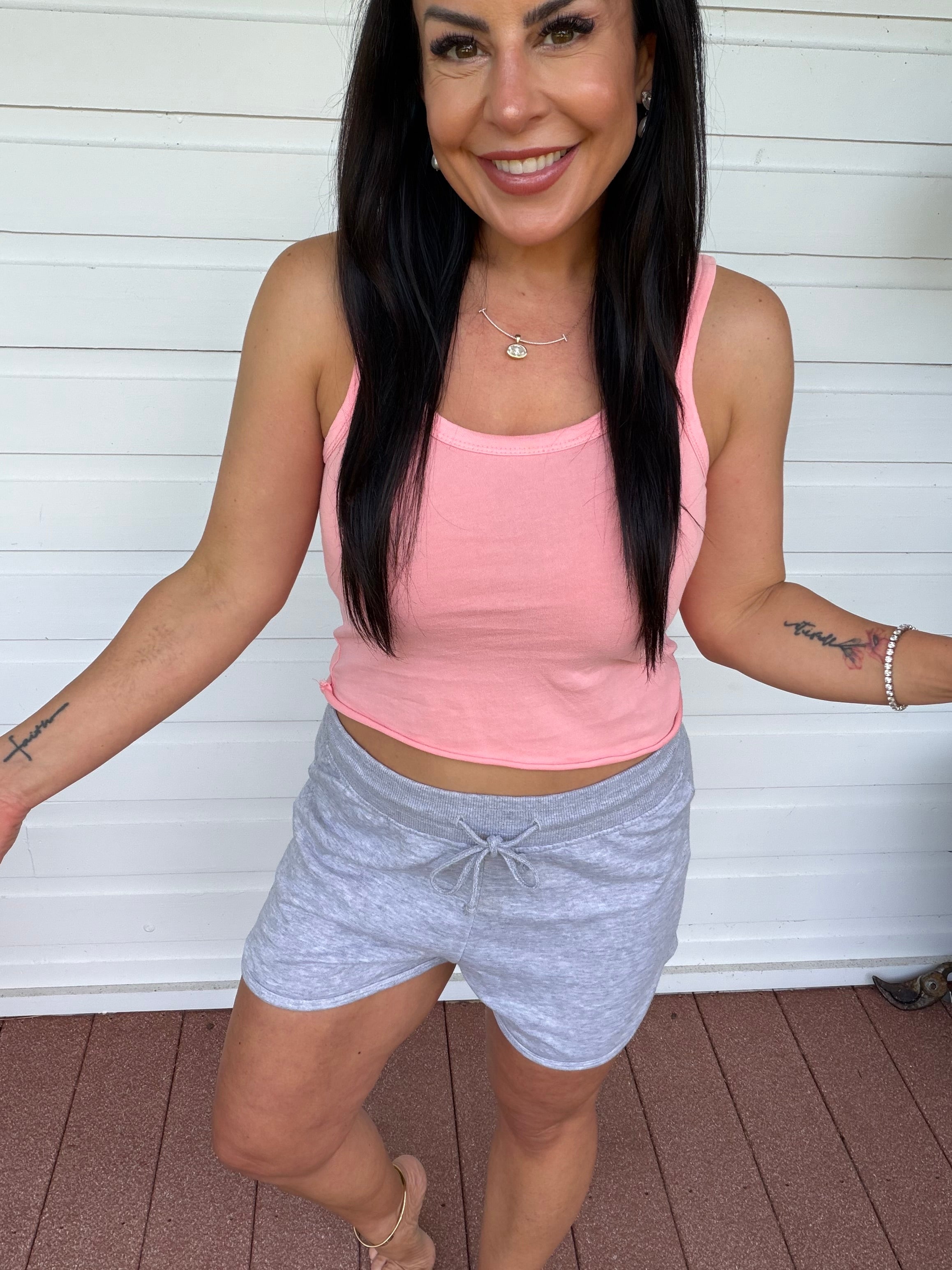 Heaven Soft Pink Cut Off Tank