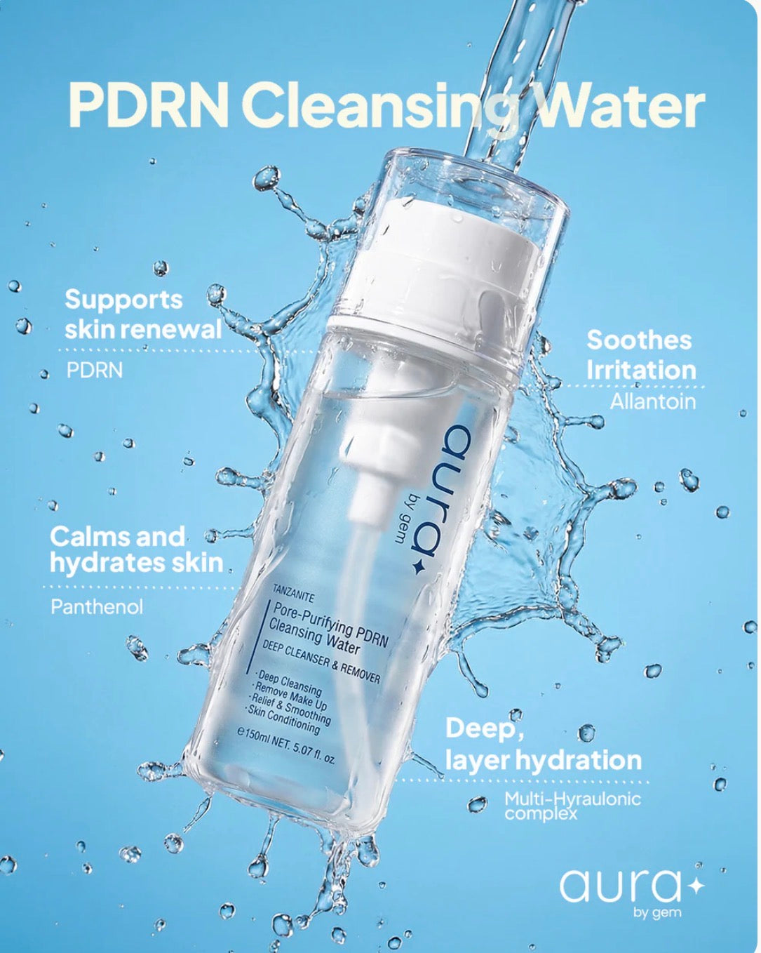 Pore-Purifying PDRN Cleansing Water Aura DTW
