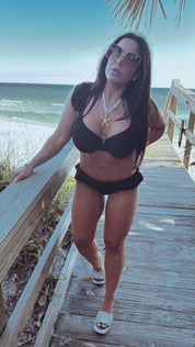 DTW Exclusive Black Bikini Ruffle Bottoms