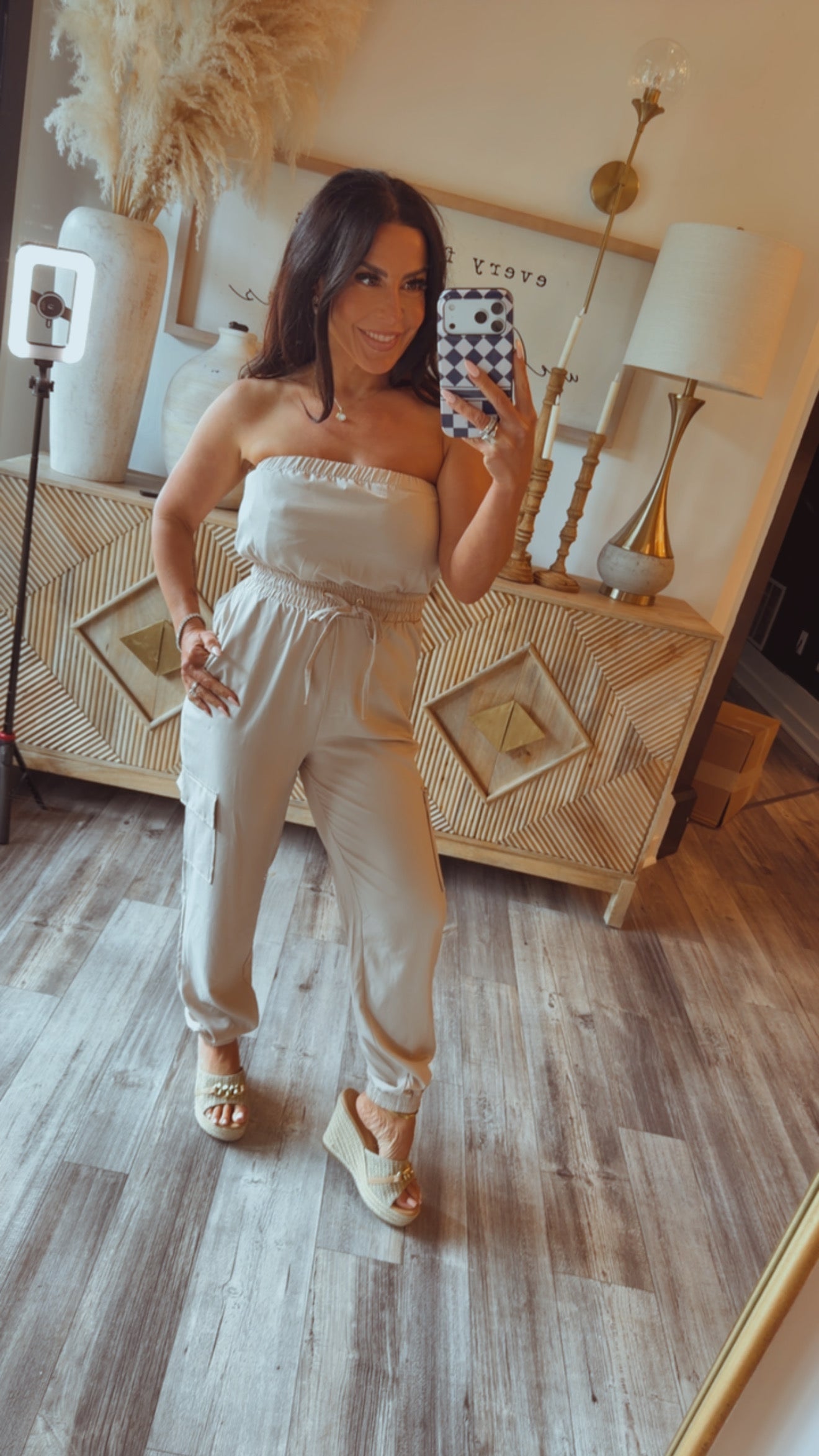 Sassy  Strapless Jumpsuit