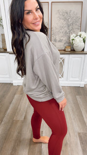 Heaven Soft Ultra Stretch Burgundy Leggings