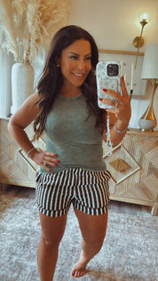 Ultra Soft Black Taupe Stripped Shorts