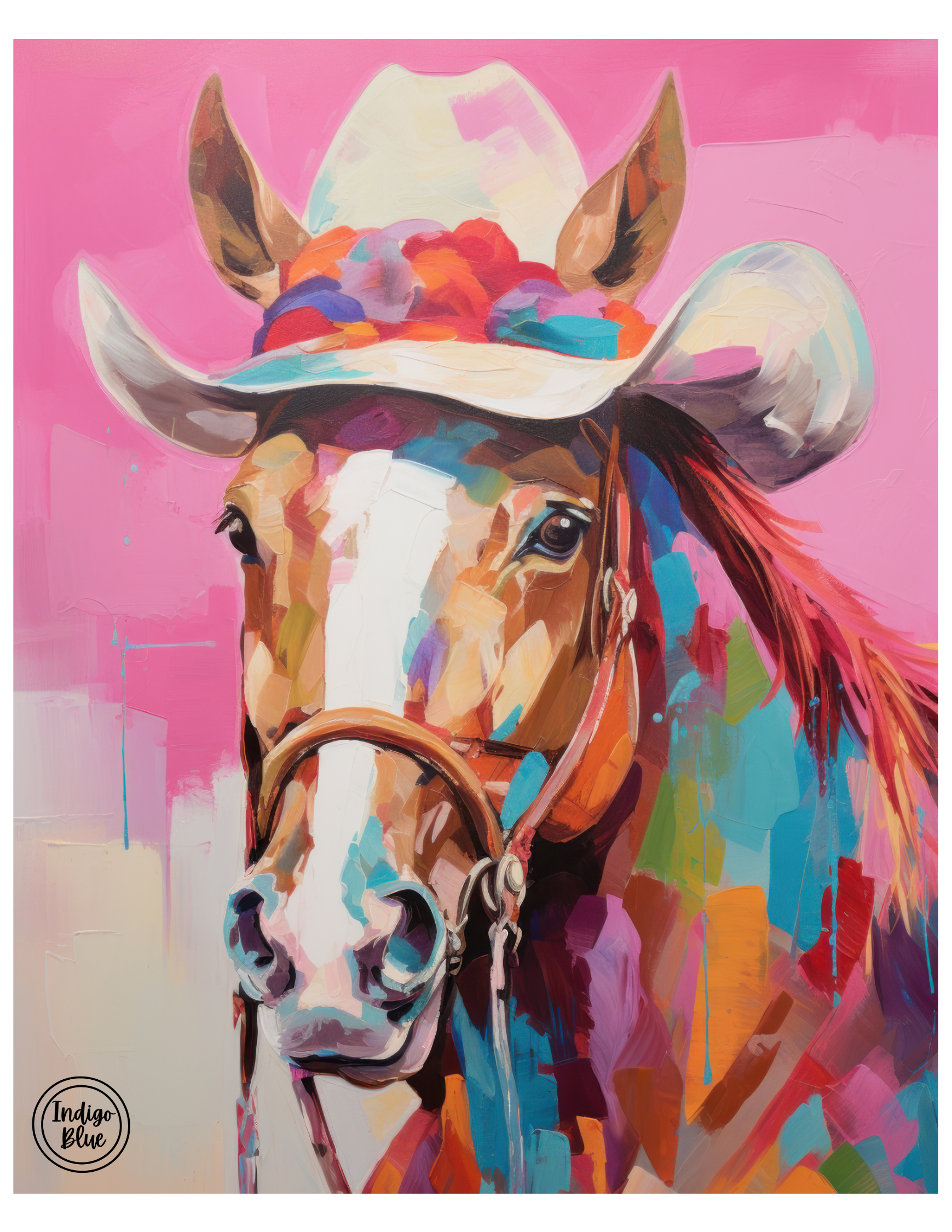 Indigo Blue Multicolor Horse