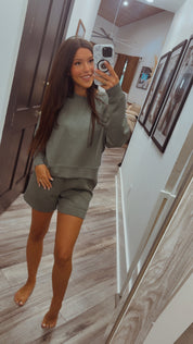 Every Green Ribbed Lounge Shorts