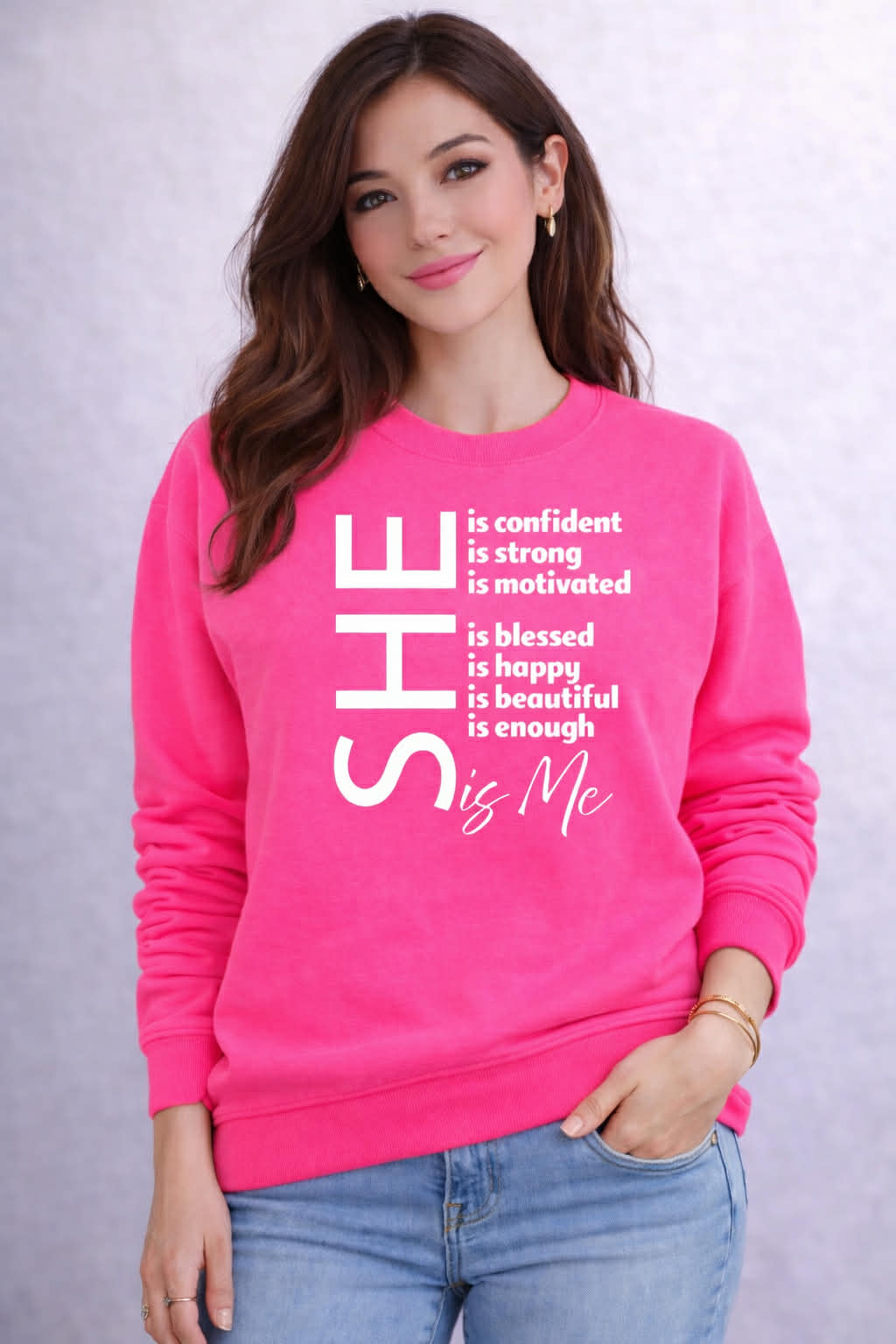 She is Me Sweatshirt (Neon Pink)