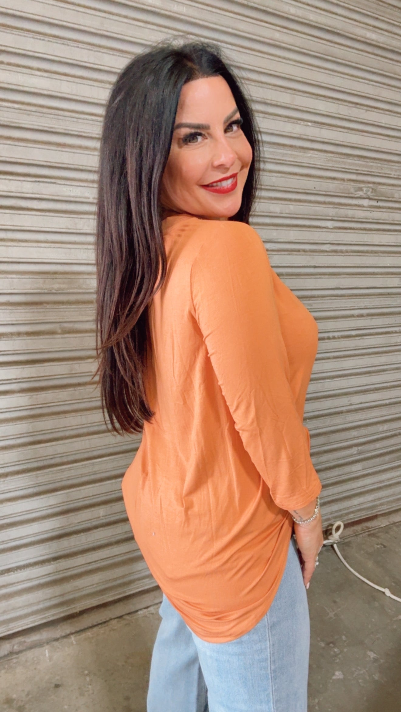 Harvest Orange Loose Fit Ultra SOft Tunic Top