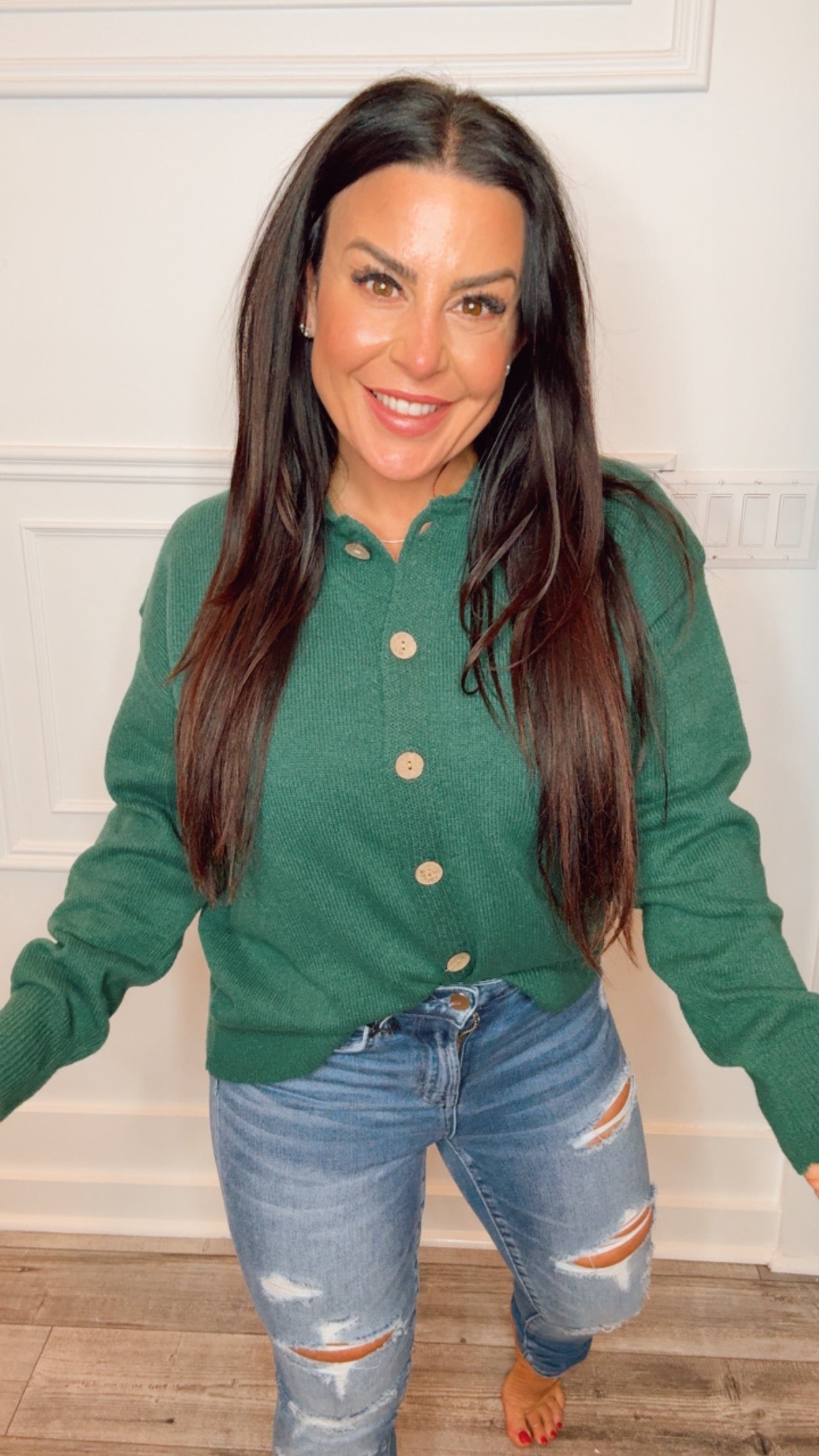 Ultra Soft Green Button Up Cardi