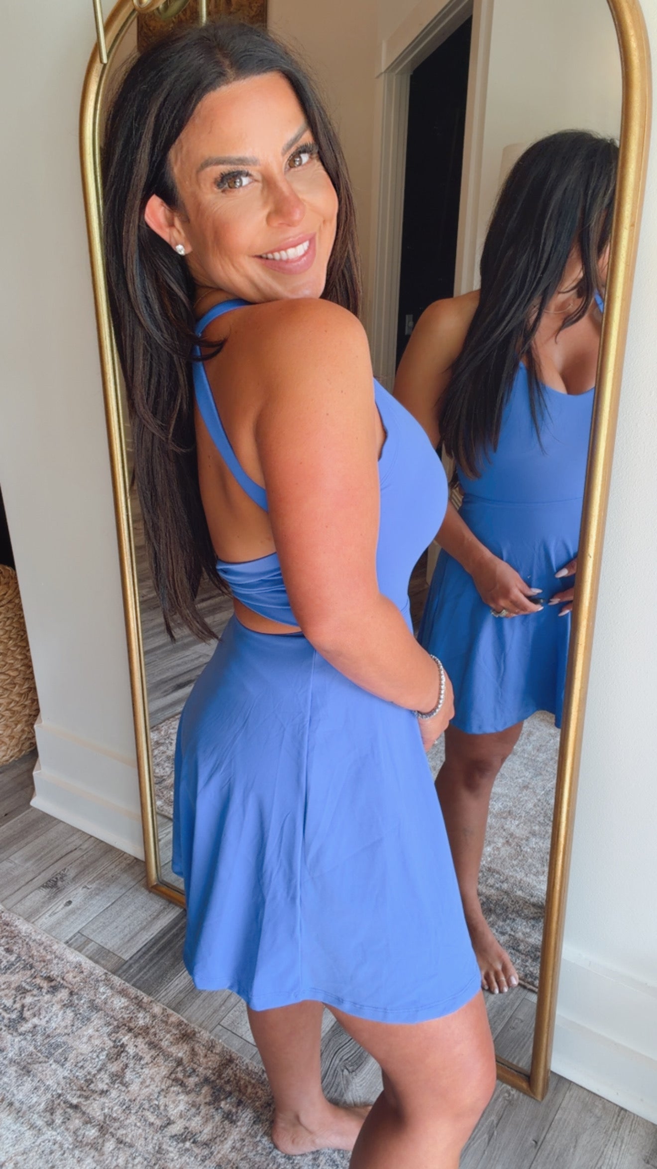 Sassy Royal Blue Athletic Dress With Shorts