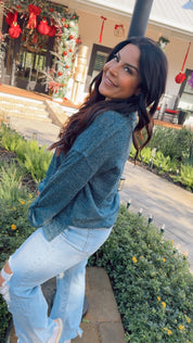 Blue Knit Ultra Soft Sweater Top