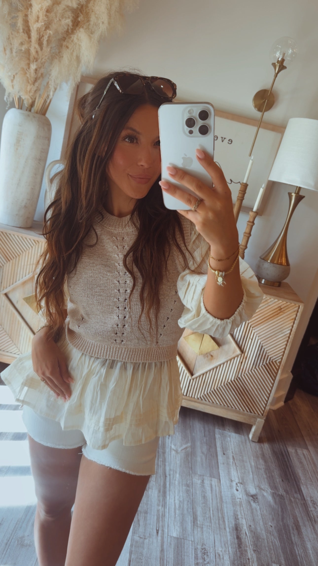 Chic Taupe Puff Sleeve Top