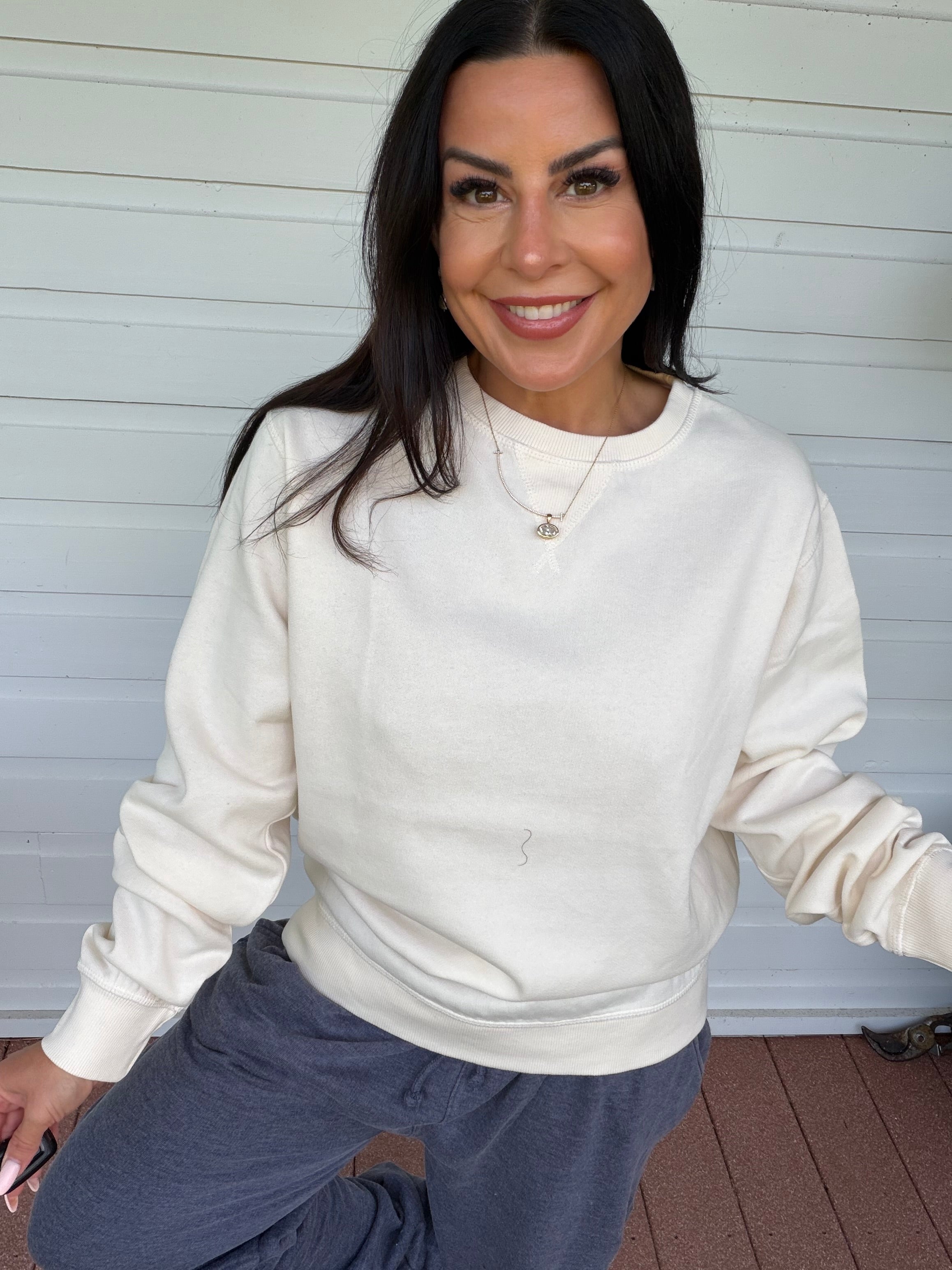 White Ultra Soft Loose Fit Crewneck