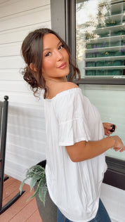 Ultra Soft Off Shoulder White Top