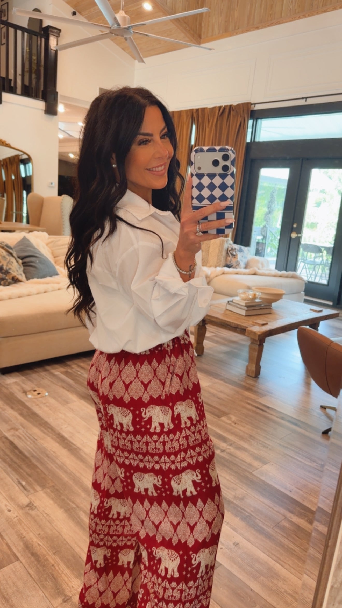 White Long Sleeve Top With Built In Lace Trim Tank